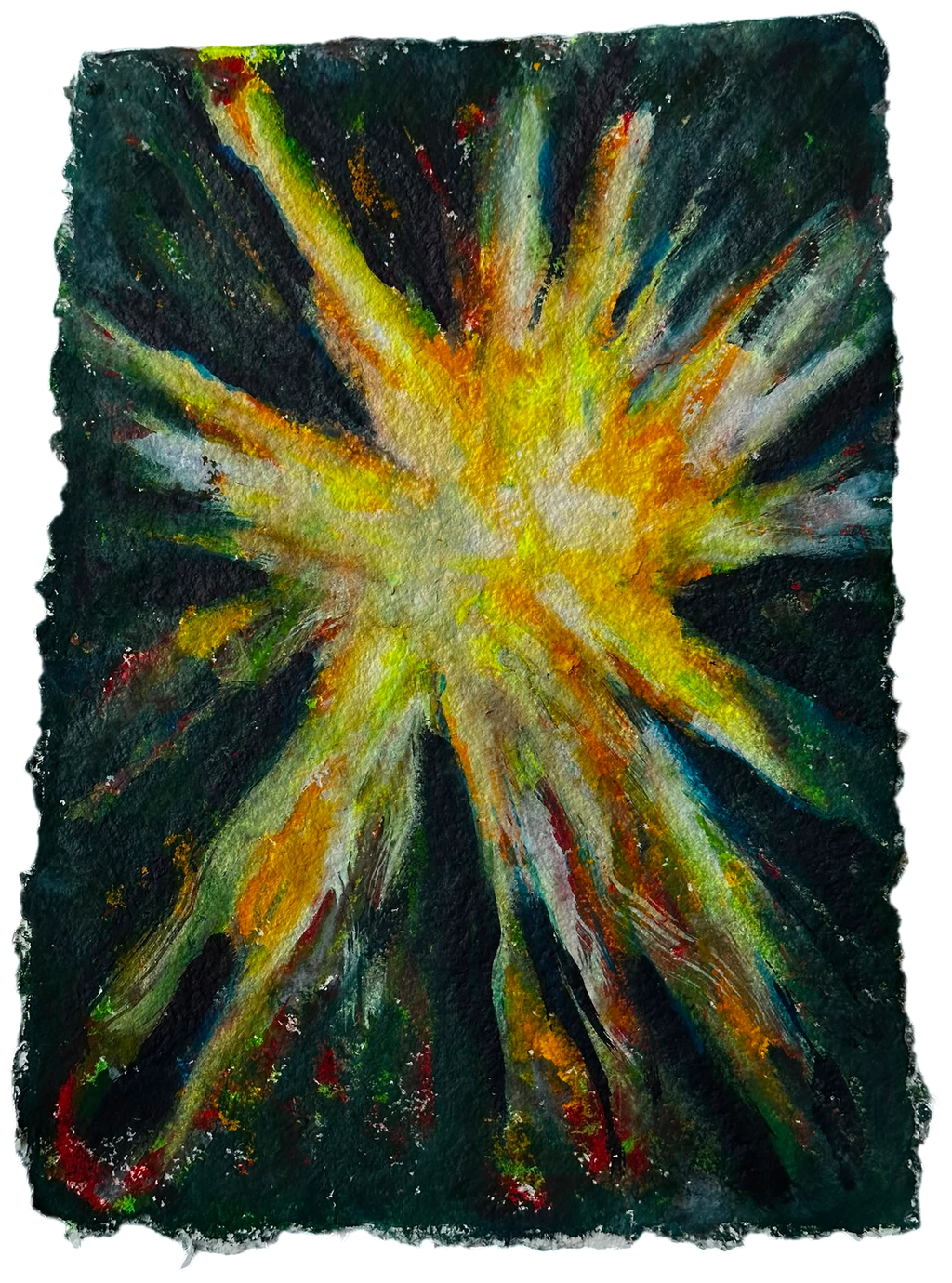 Source 001 — Acrylic and ink on very thick cotton paper