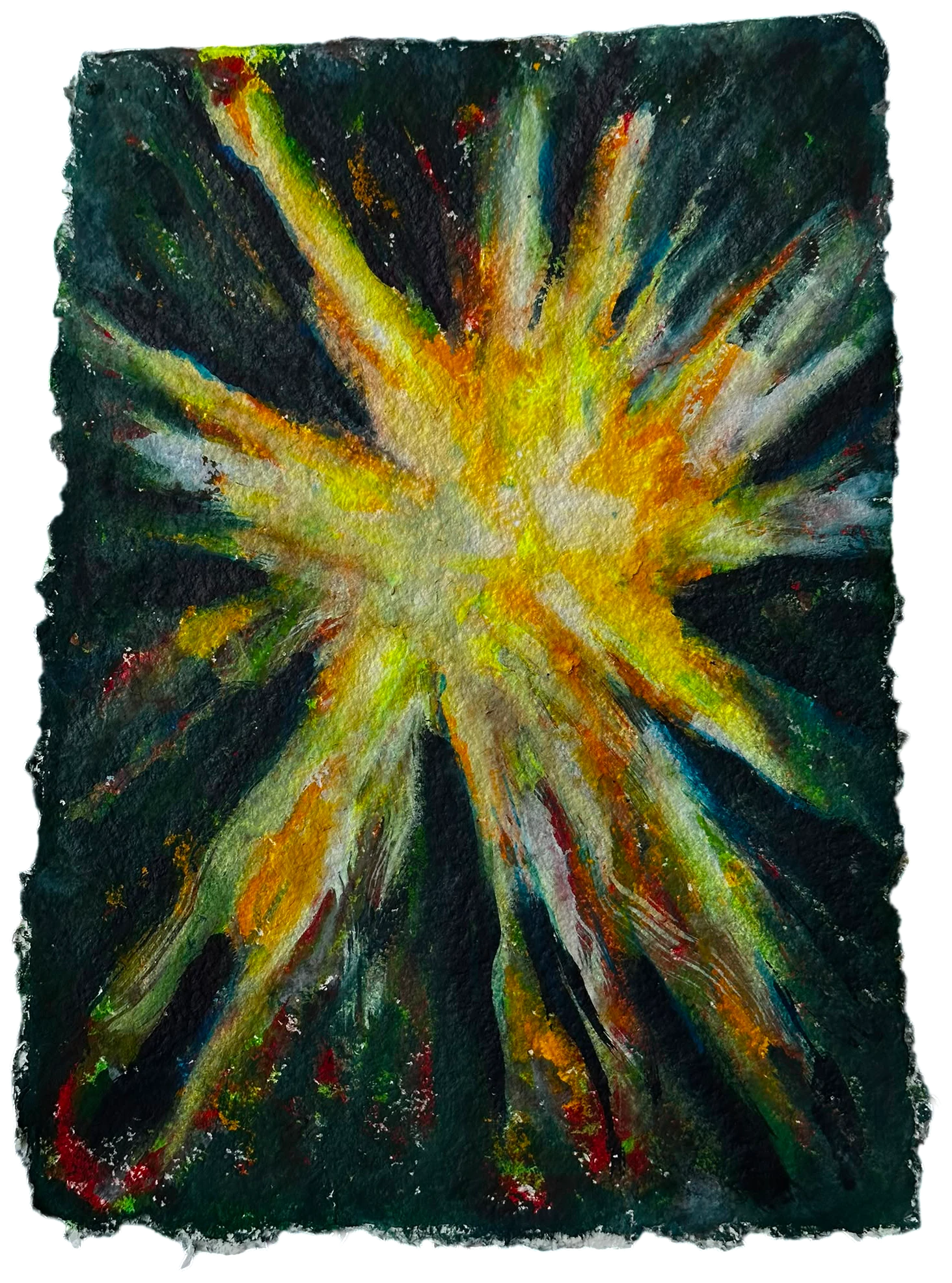 Source 001 — Acrylic and ink on very thick cotton paper