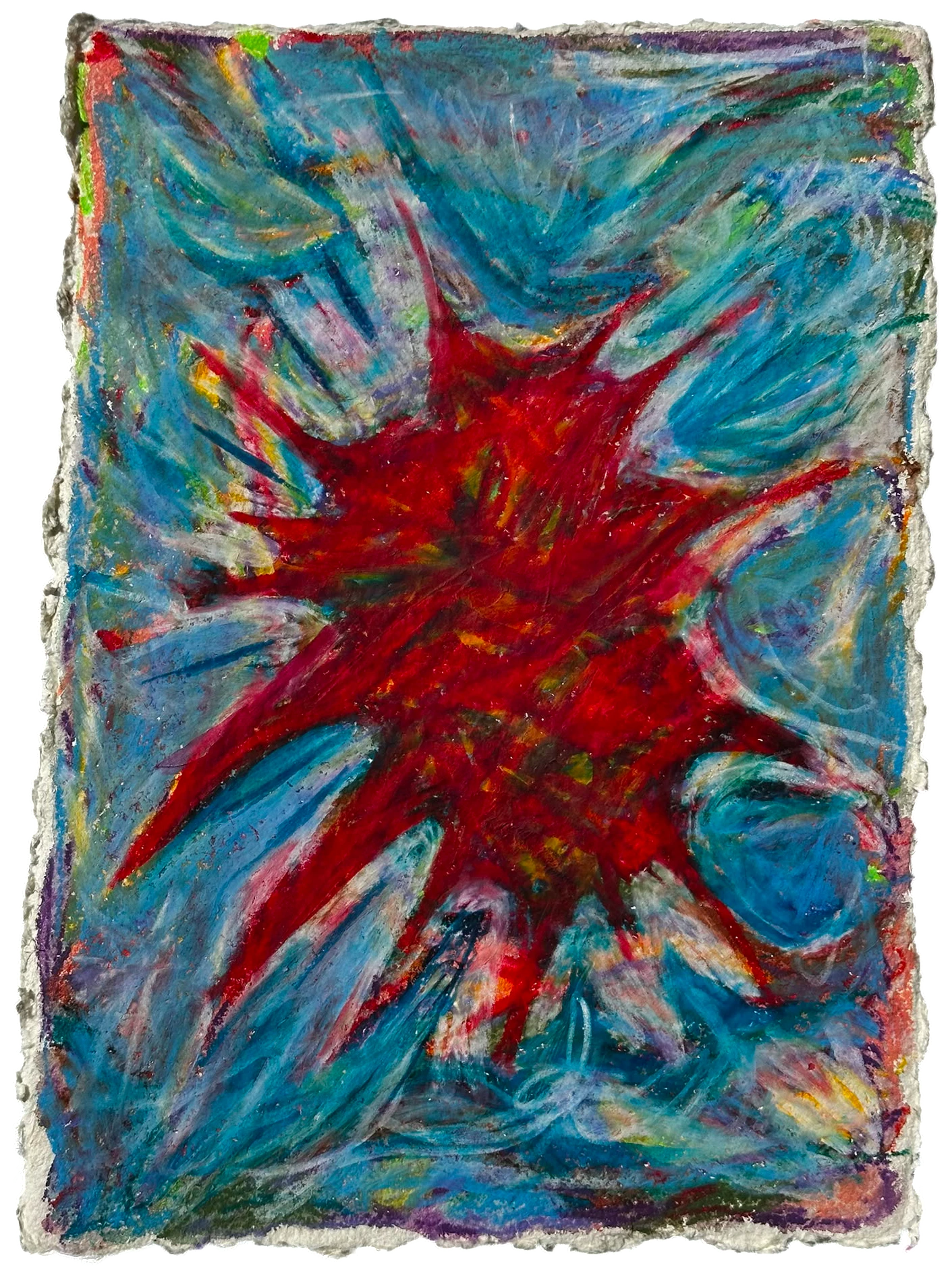 Bad Source — Oil pastel on very thick cotton paper