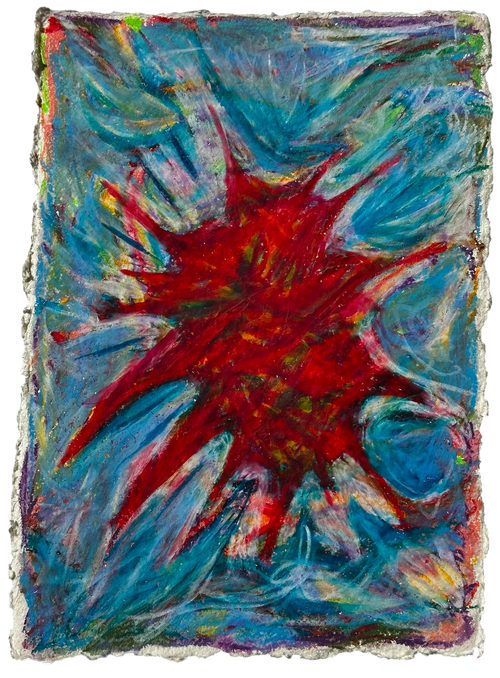 Bad Source — Oil pastel on very thick cotton paper