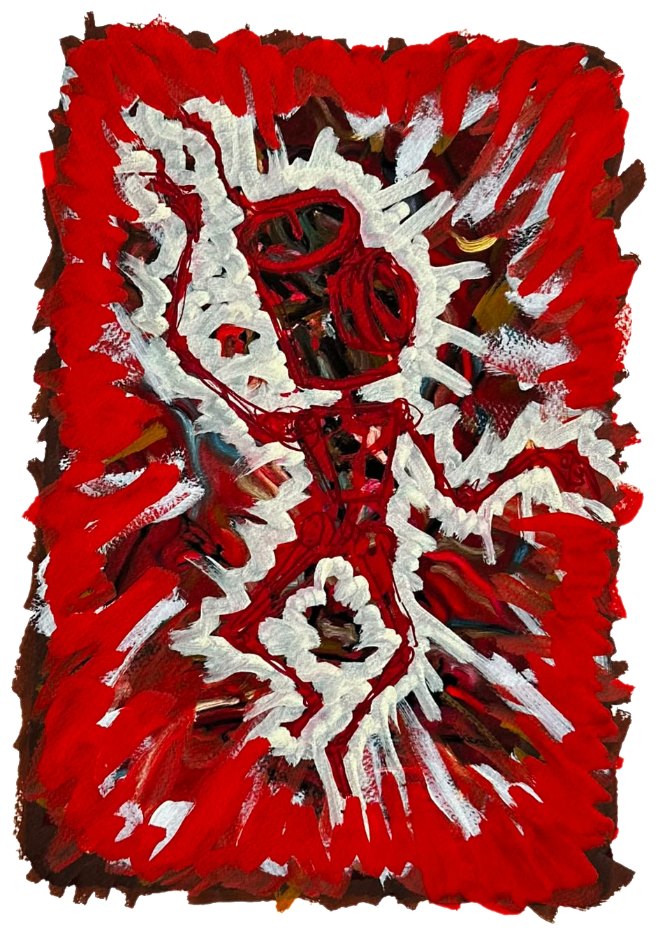 Source 3 V003 — Acrylic and print on paper, torn edges