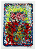 Source 4 V001 — Acrylic and print on paper, torn edges